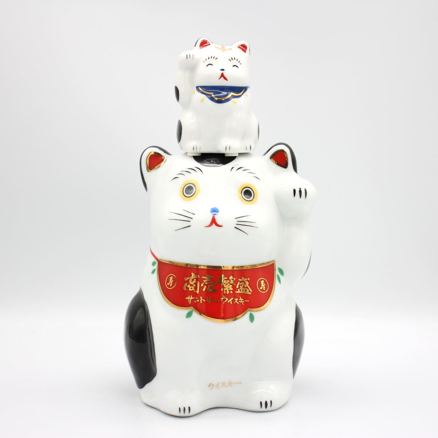 サントリー ピュアモルトウイスキー山崎 商売繁盛 招き猫型陶器ボトル 43% 600ml 箱無し
