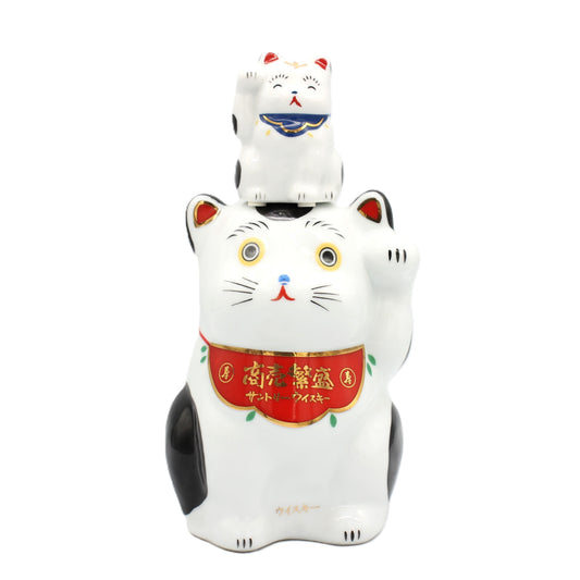 サントリー ピュアモルトウイスキー山崎 商売繁盛 招き猫型陶器ボトル 43% 600ml 箱無し