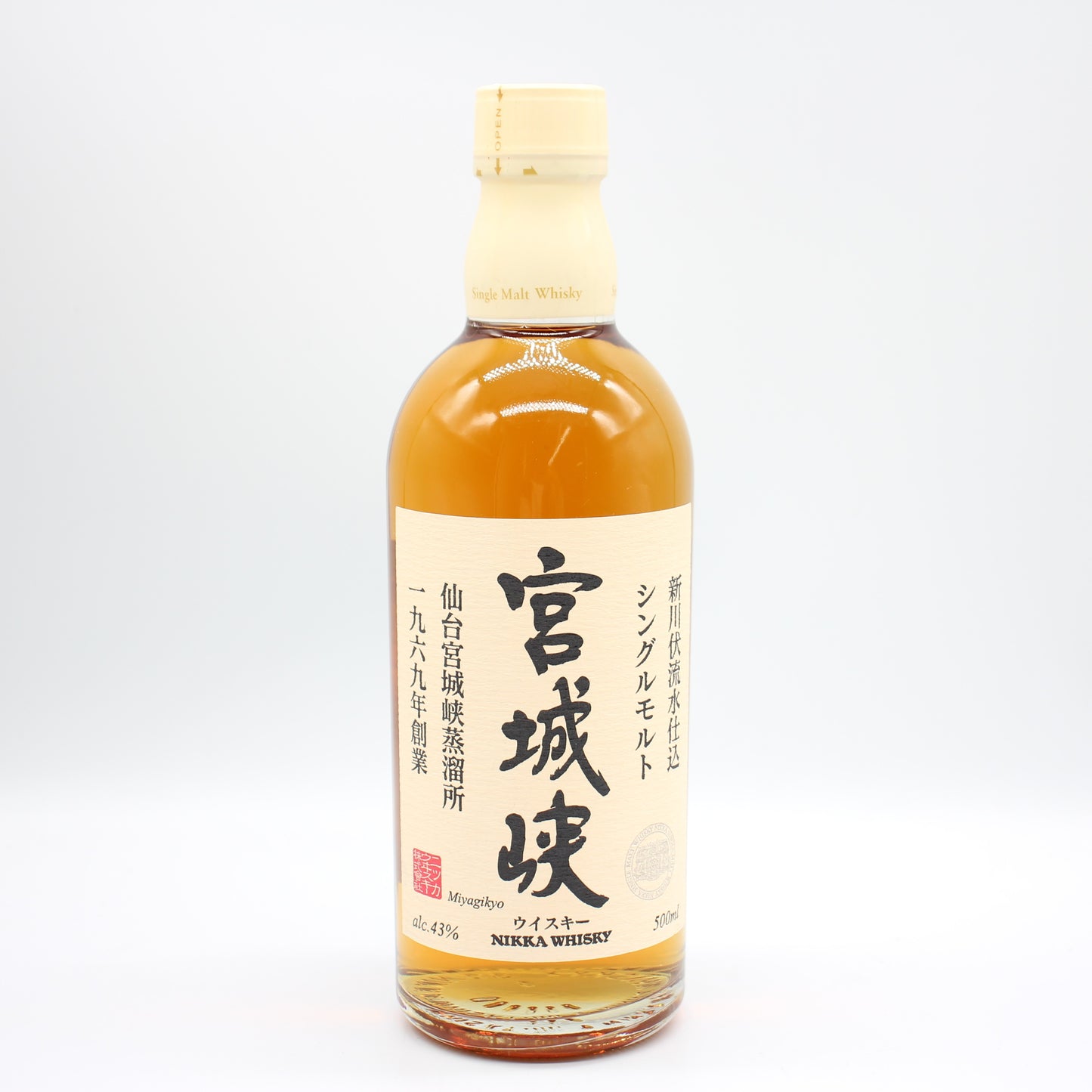 ニッカ ウイスキー シングルモルト 宮城峡 旧ボトル 43% 500ml 箱無し