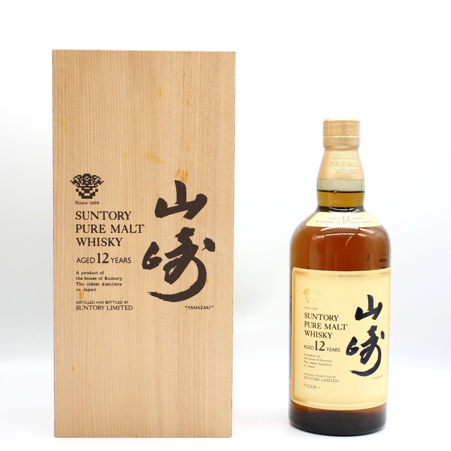 サントリー ピュアモルト ウイスキー 山崎12年 旧ボトル 金花 43% 750ml 木箱付き※