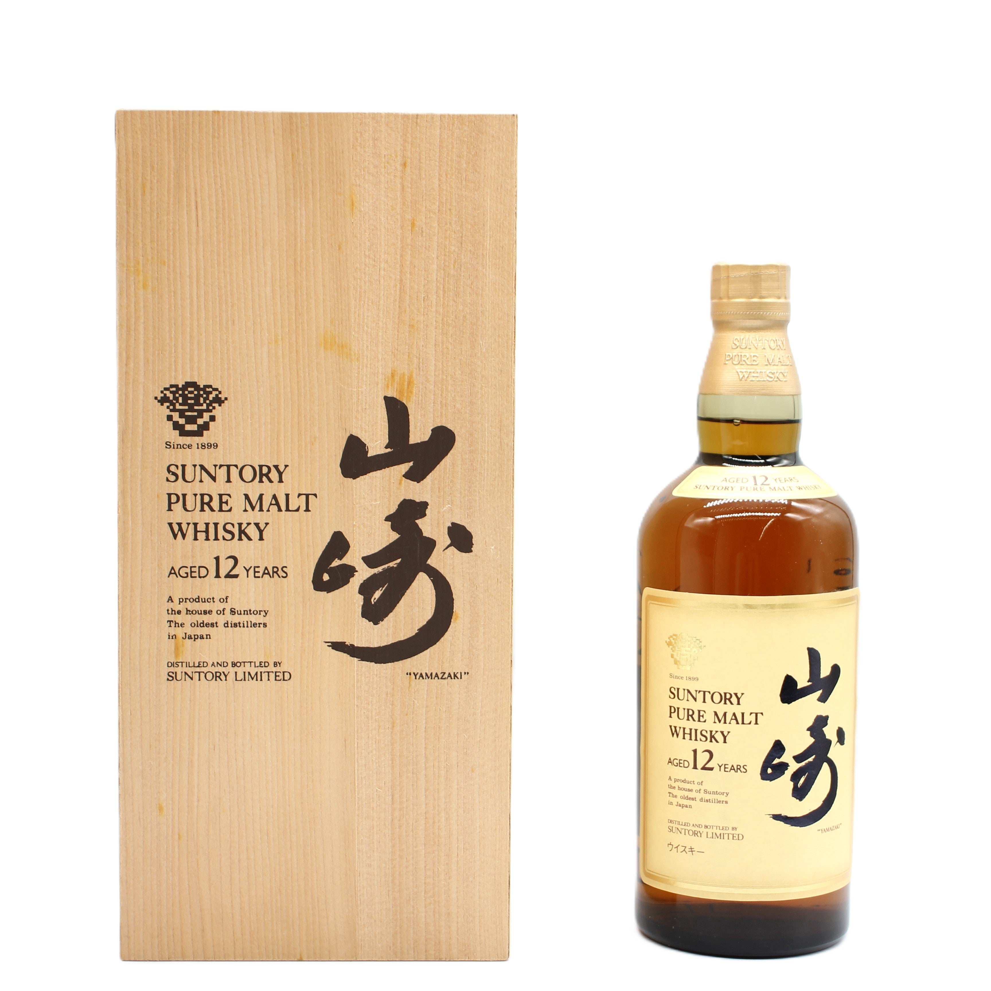 SUNTORY 山崎12年 ピュアモルト ウイスキー 750ml 43％ 箱付き サントリー ピュアモルト ウイスキー 山崎12年 旧ボトル 金花 43