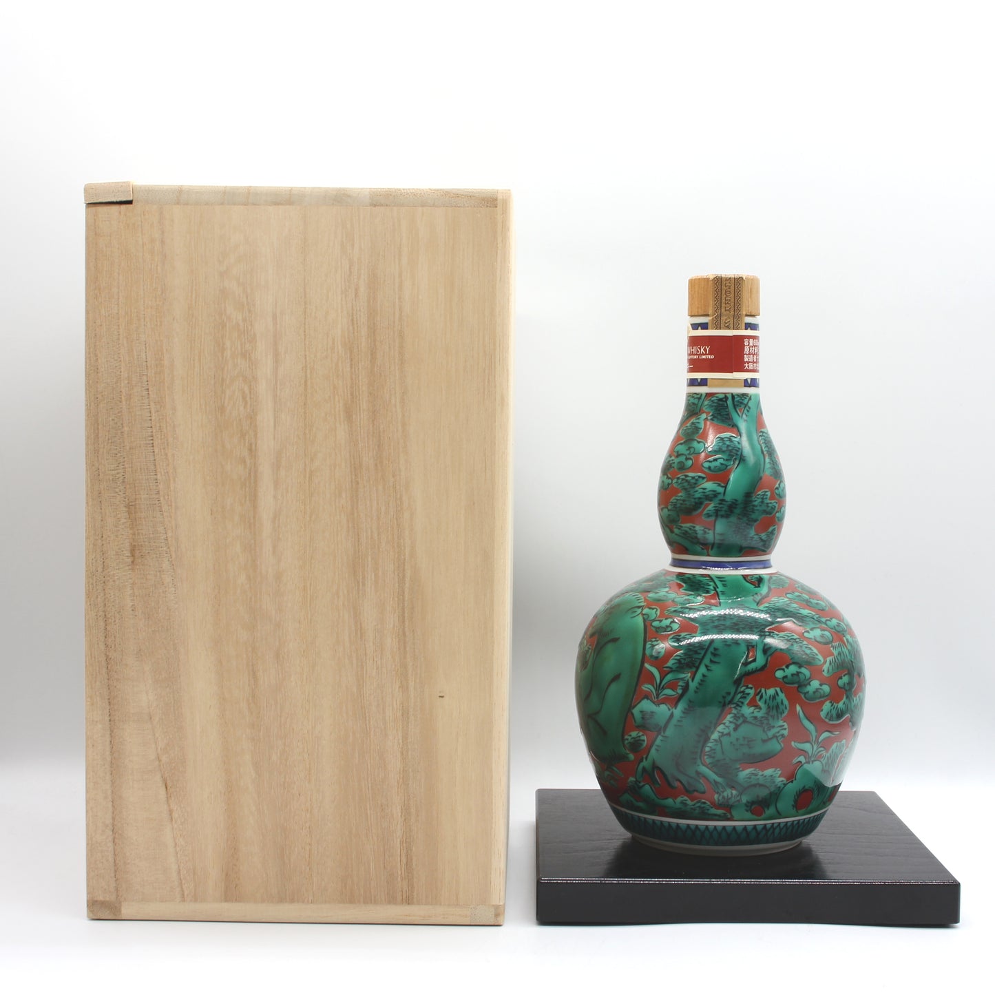 サントリー 洋酒頒布会特製ウイスキー 九谷焼ボトル 瓢型木米風申文 SUNTORY WHISKY 陶器ボトル 43% 600ml 箱付き