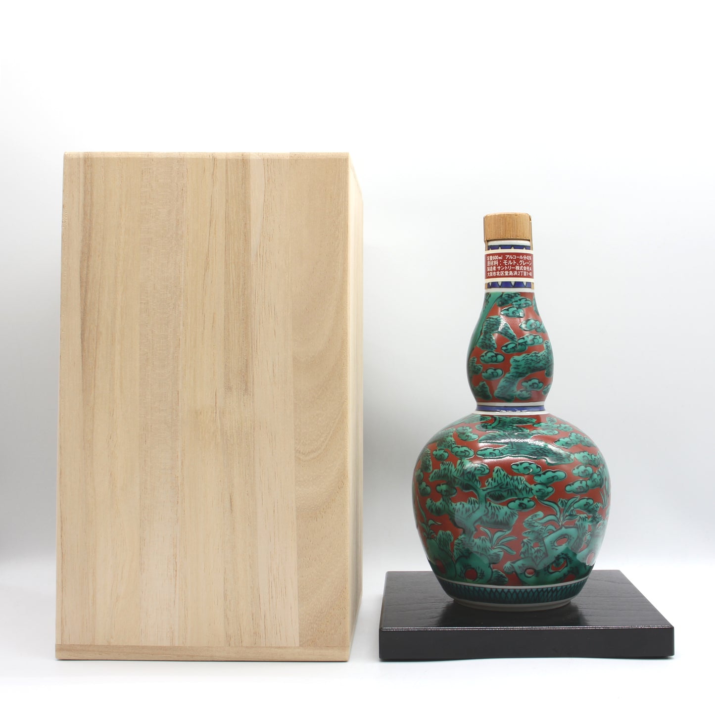 サントリー 洋酒頒布会特製ウイスキー 九谷焼ボトル 瓢型木米風申文 SUNTORY WHISKY 陶器ボトル 43% 600ml 箱付き