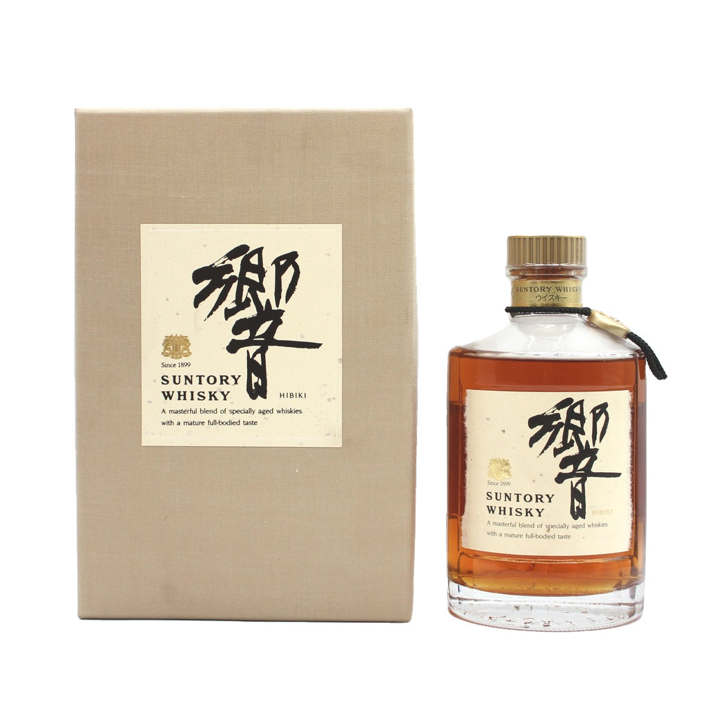 サントリー ウイスキー 響 旧ラベル 裏ゴールド 金キャップ 向獅子 43% 750ml 箱付き