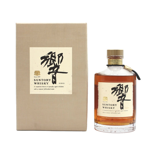 サントリー ウイスキー 響 旧ラベル 裏ゴールド 金キャップ 向獅子 43% 750ml 箱付き