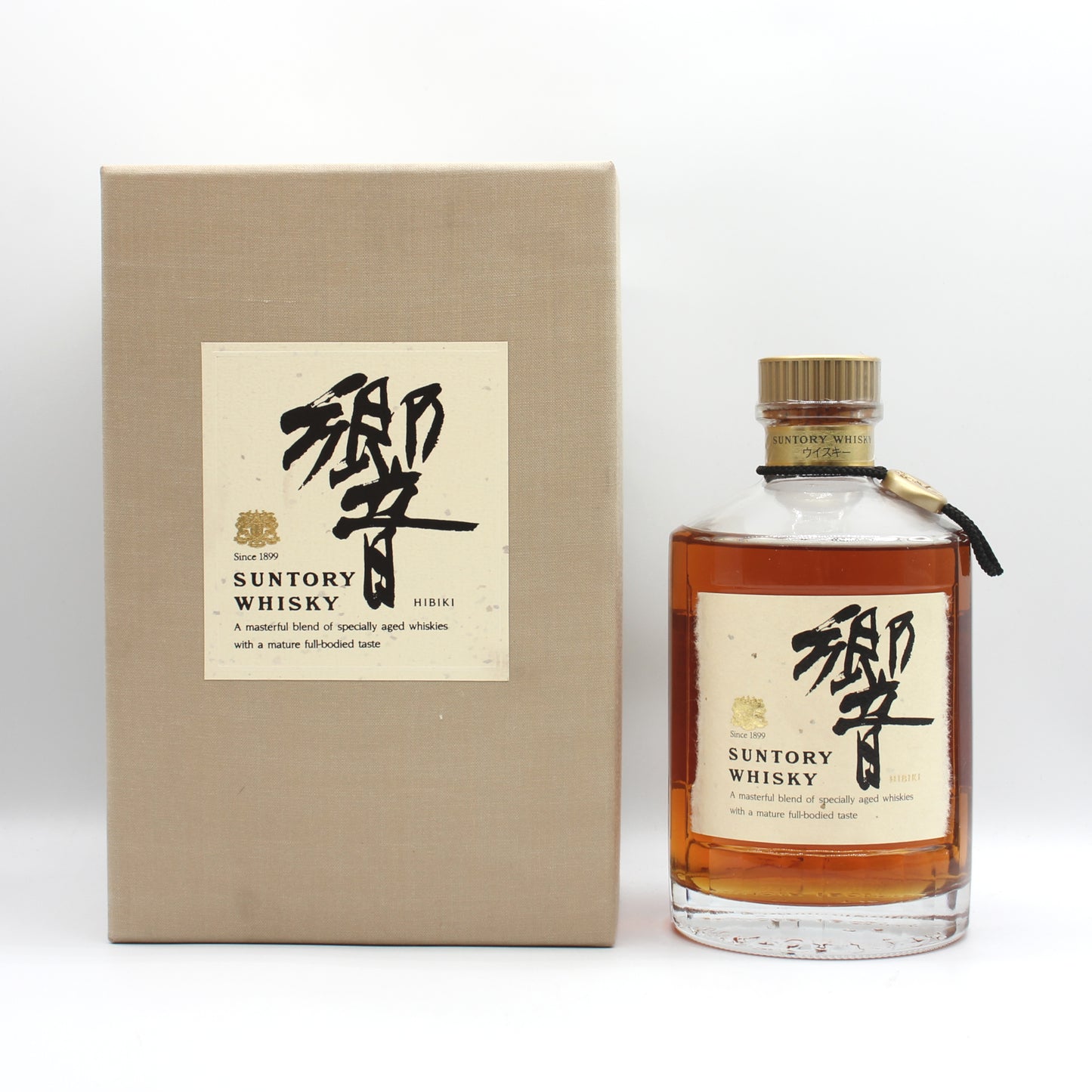 サントリー ウイスキー 響 旧ラベル 裏ゴールド 金キャップ 向獅子 43% 750ml 箱付き