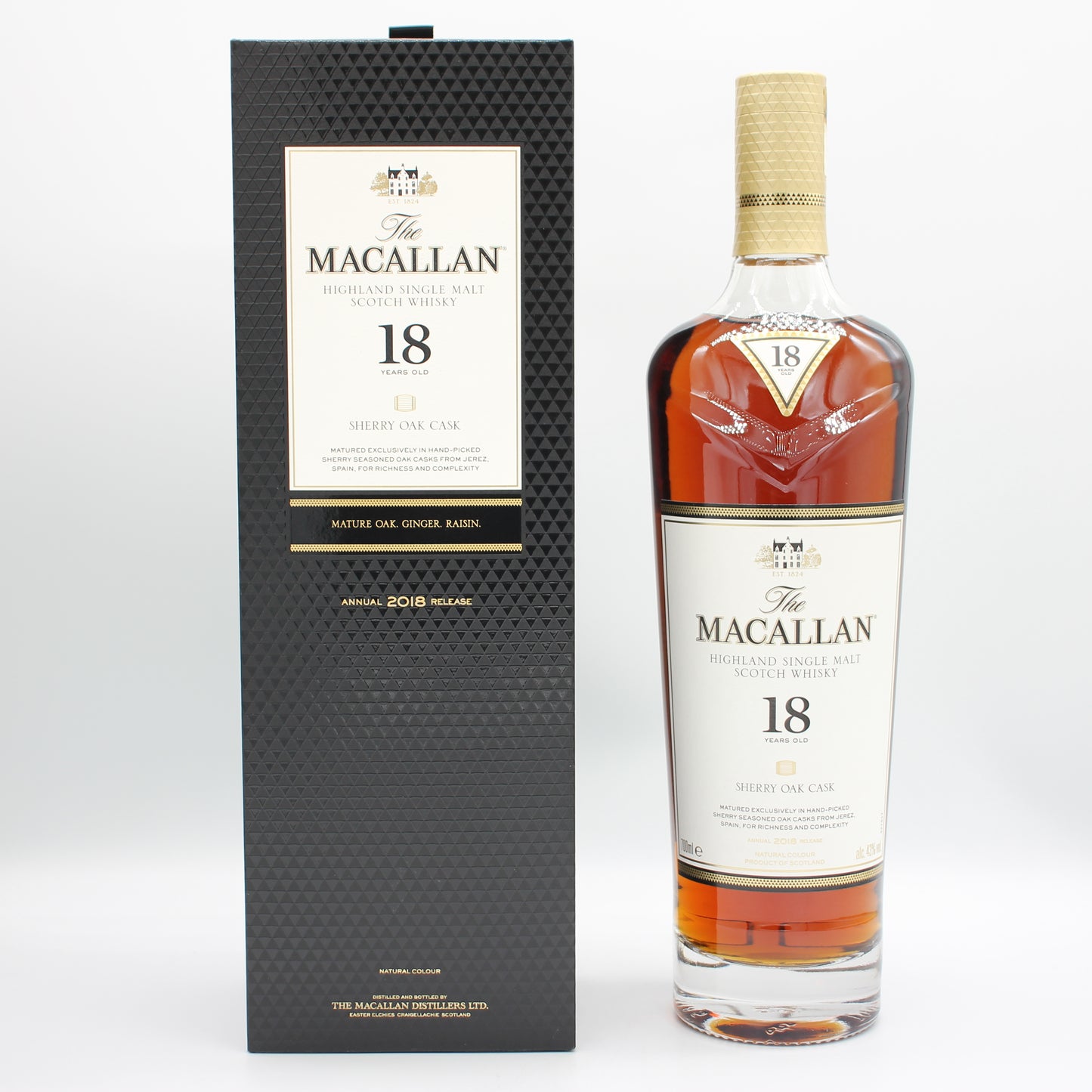 ザ・マッカラン18年 シェリーオーク カスク ハイランド シングルモルト スコッチウイスキー 2018 43% 700ml 箱付き
