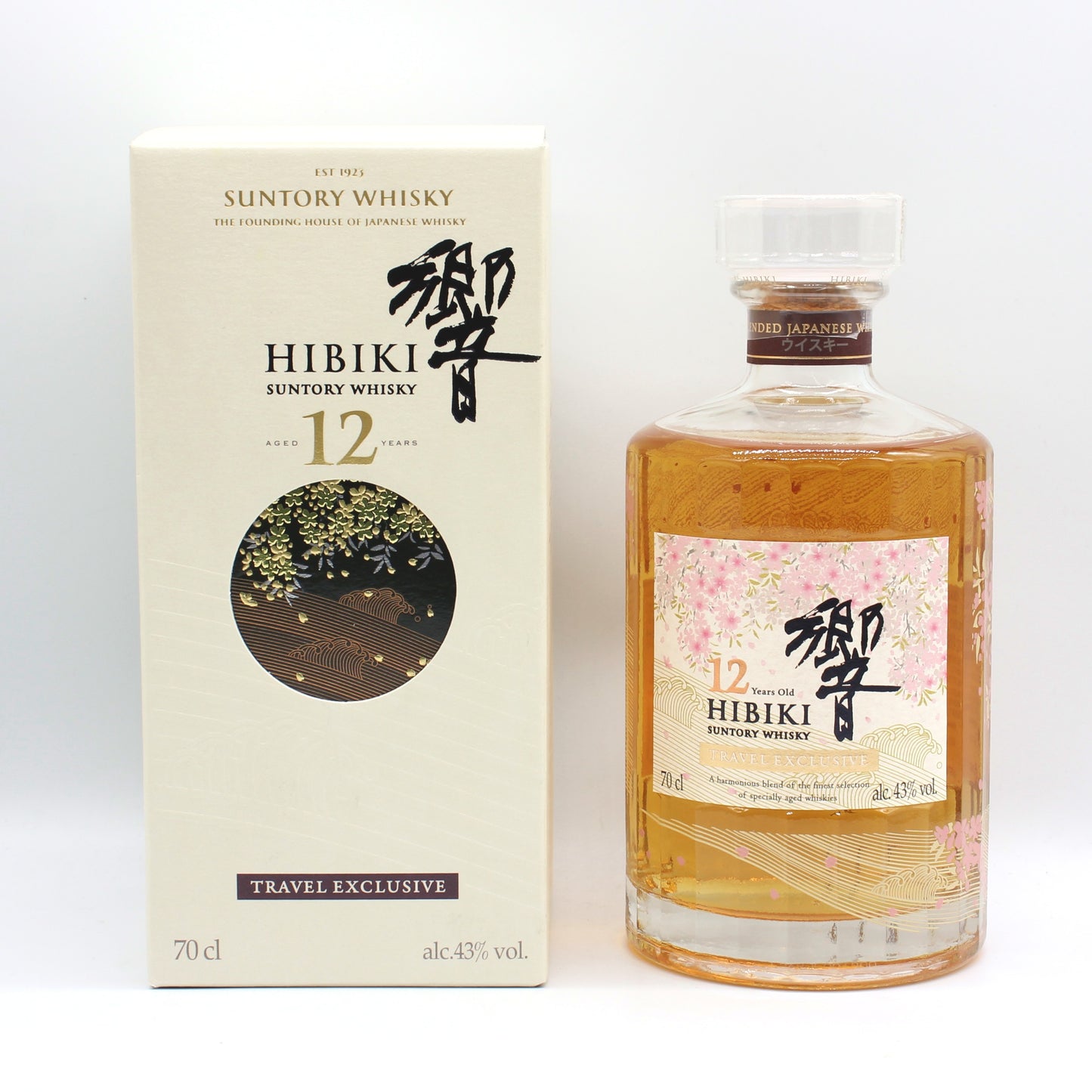 サントリー ウイスキー 響12年 意匠ボトル Travel Exclusive ブレンデッド ジャパニーズ ウイスキー 43% 700ml 箱付き
