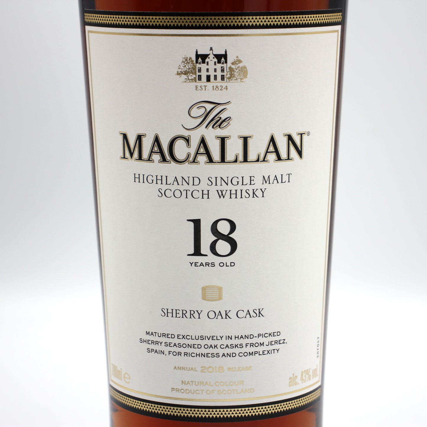 ザ・マッカラン18年 シェリーオーク カスク ハイランド シングルモルト スコッチウイスキー 2018 43% 700ml 箱付き