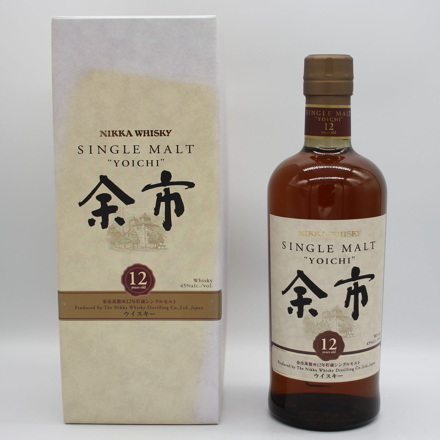 ニッカ ウイスキー シングルモルト 余市12年 45% 700ml ギフトボックス付き ※難有
