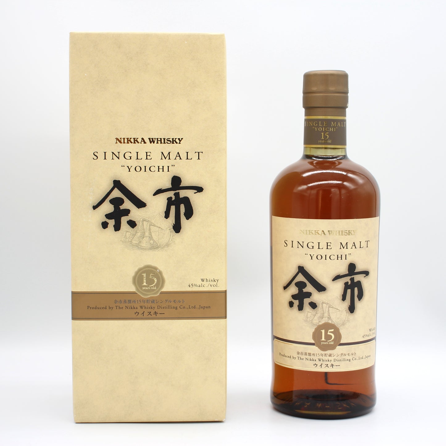 ニッカ ウイスキー シングルモルト 余市15年 45% 700ml ギフトボックス付き