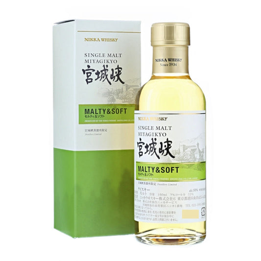 ニッカ ウイスキー シングルモルト 宮城峡 モルティ＆ソフト ミニボトル 55% 180ml 箱付き